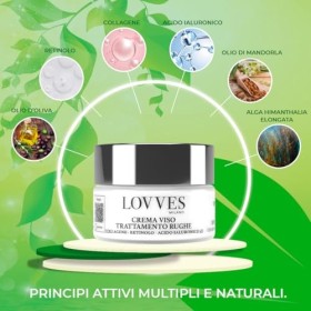 LOVVES Crème Visage Anti-Rides, Collagène, Rétinol et Acide Hyaluronique 3D. Combleur Repulpant, Peau plus Compacte et Élasti
