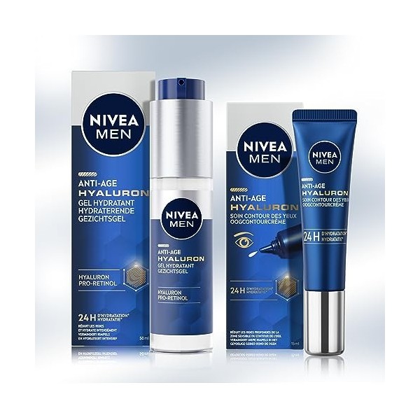 NIVEA MEN Active Age Soin de Jour Anti-Âge Complet 1 x 50 ml , Soin visage enrichi en créatine et caféine, Soin homme 6-en-1