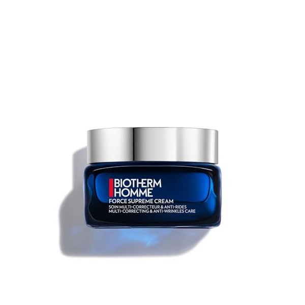 Biotherm Homme, Force Supreme Crème, Crème Anti-Âge pour Homme, Raffermit & Corrige, Pour Tous Types de Peau Même Sensibles, 