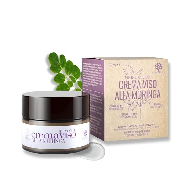 RedMoringa Crème Visage Anti-rides avec Acide Hyaluronique, Moringa et Céramides pour Femmes et Hommes, effet Anti-âge et Ant