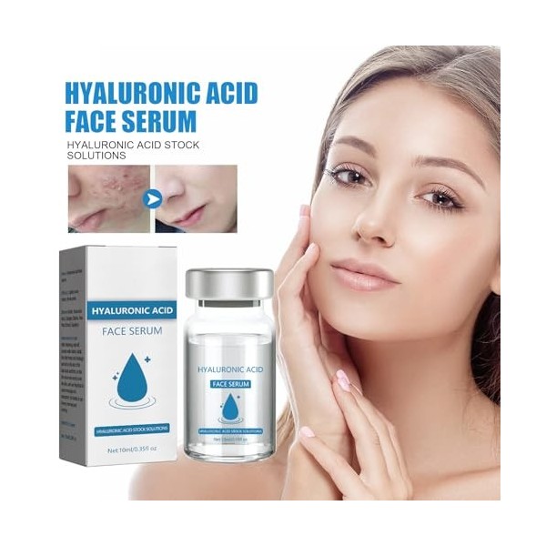 Essence Dacide Hyaluronique,Acide Hyaluronique Serum, Sérum Hydratant à lAcide Hyaluronique,Soin Enrichi en Acide Hyaluroni