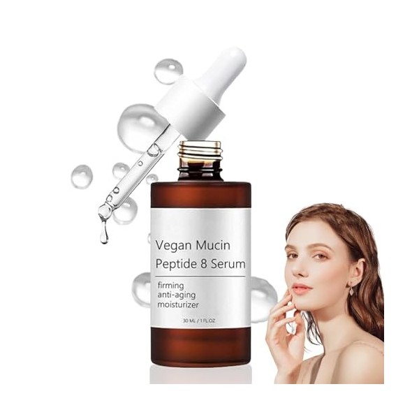 Sérum végétalien Mucin Peptide 8, crème formulée Vegan Mucin Peptide 8, raffermissant, anti-âge, hydratant, sérum anti-imperf