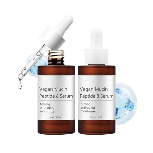 Sérum végétalien Mucin Peptide 8, crème formulée Vegan Mucin Peptide 8, raffermissant, anti-âge, hydratant, sérum anti-imperf