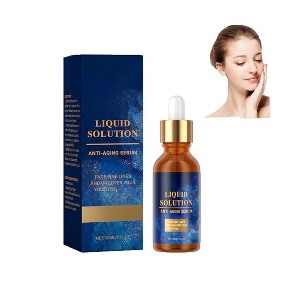 Sérum en solution liquide, raffermissement du visage anti-âge, réduction des rides et repulpage de la peau, réduction des rid