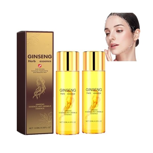 Tonique anti-rides à lessence de ginseng, sérum visage au ginseng doré, hydratant au ginseng, réduit les rides, améliore la