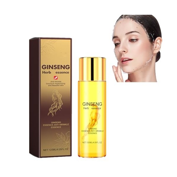 Tonique anti-rides à lessence de ginseng, sérum visage au ginseng doré, hydratant au ginseng, réduit les rides, améliore la