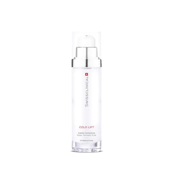 SWISSCILINICAL Crème Correctrice Rides – 50 ml Fermeté et Éclat – Rétinol Froid® avec Technologie Cryogénique Tripeptide-1 