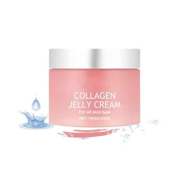 Collagen Jelly Cream, Crème à la Gelée de Collagène, 100g Crème Anti-Âge Au Collagène Pour, Collagen Cream for Face Réduit le