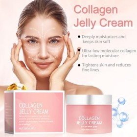 Collagen Jelly Cream, Crème à la Gelée de Collagène, 100g Crème Anti-Âge Au Collagène Pour, Collagen Cream for Face Réduit le