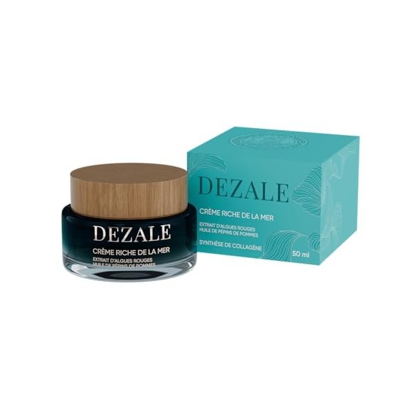 DEZALE - CRÈME RICHE DE LA MER 50 ml - Synthèse de collagène - Élasticité et fermeté - Soin intense 35+ - Effet anti-gravité 