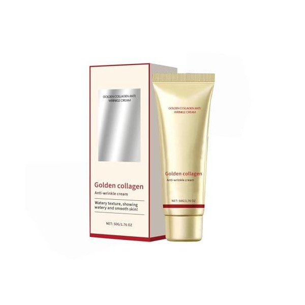 Crème Anti-Rides Au Collagène Doré, 50G Crème au Collagène Doré, Hydratation Durable, Golden Collagen Anti-Wrinkle Cream, Raf