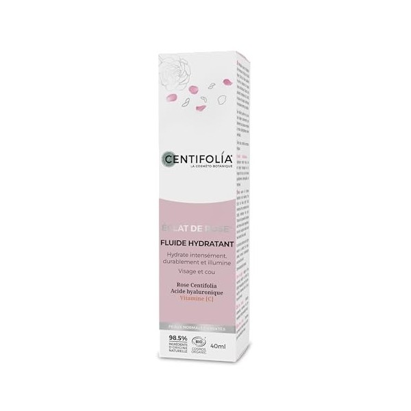 CENTIFOLIA | Fluide Hydratant Eclat de Rose | Une peau intensément hydratée | Le teint lumineux | Peau repulpée et confortabl