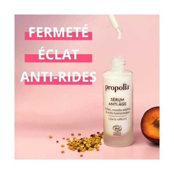 PROPOLIA - Bio - Sérum Anti-âge - Effet repulpant - Rides et ridules atténuées - Pollen, Centella Asiatica & Acide Hyaluroniq