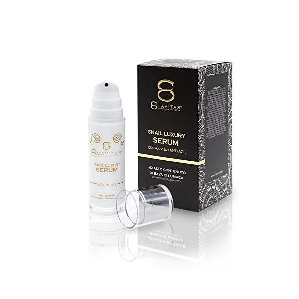 Suavitas Snail Luxury Serum – Sérum Visage et Cou Antirides à Haute Teneur en Bave d’Escargot, avec des Peptides de Diamant, 