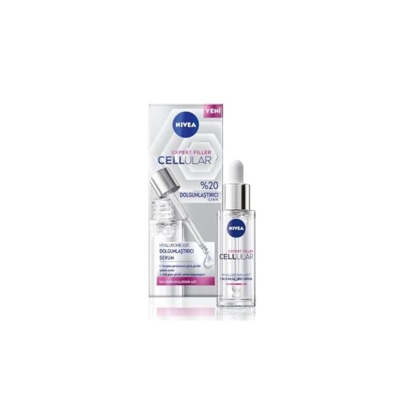 NIVEA Sérum Hyaluronique Repulpant Cellular Expert Filler 30 ml , Sérum Léger et à Absorption Rapide, Sérum Anti-Rides Non A