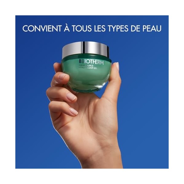 Biotherm, Aquasource Hyalu Plump Gel, Gel Hydratant 48H Enrichi en Acide Hyaluronique, Pour Tous Types de Peaux Même Sensible