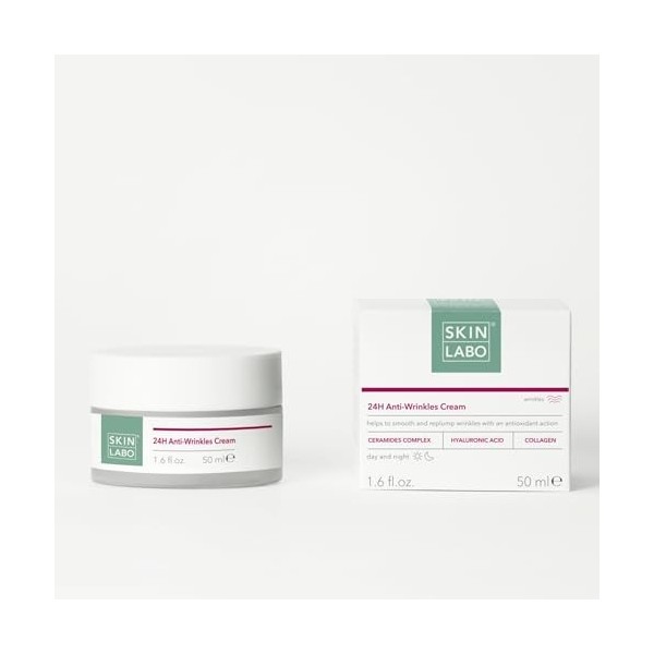 SkinLabo - Crème anti-âge 24H, nourrit et raffermit la peau, lisse et repulpe les rides, action antioxydante et hydratante, a