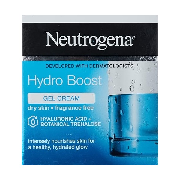 Neutrogena Hydro Boost Gel-Crème Hydratant Visage Ã€ LAcide Hyaluronique, Pour Peaux Sèches, 1 Pot De 50ml