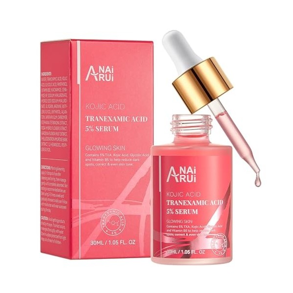 ANAiRUi Tranexamic Acid Serum, Sérum Correcteur de Taches Brunes avec Acide Glycolique + Acide Kojique - Cible lhyperpigment