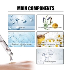 2 Pièces Niacinamide Serum Visage, Sérum Éclaircissant Avec Niacine et Acide Hyaluronique, Pour Éclaircir, Hydrater la Peau e