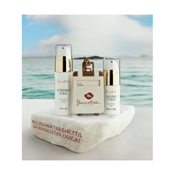 DEMETRA Kit voyage beauté - Coffret de crèmes pour femme, Crème visage bave descargot + Sérum visage anti-rides [CIRCUIT COU