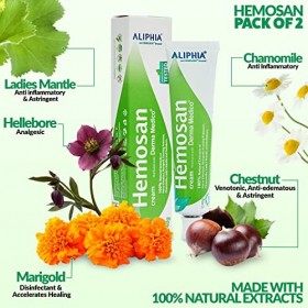 Derma Medico HEMOSAN Creme Hemorroides Lot De 2 Traitement Demangeaison Anale, Crème À Soulagement Rapide Fissures Anales, He