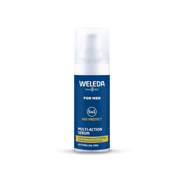 WELEDA - Sérum Multiaction 5en1 Homme - Hydratation 24h - Réduit les rides et les signes de lâge - Active le renouvellement 