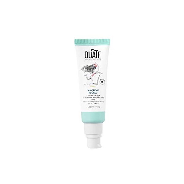 OUATE - Crème Visage Hydratante et Apaisante - Enfant de 9-11 Ans - Fleur dOranger/Tiaré - 97% dIngrédients dOrigine Natur