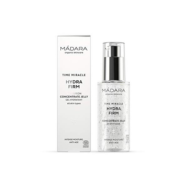 MÁDARA Organic Skincare | Time Miracle Hydra Firm Hyaluron Concentrate Jelly - 75ml, à lacide hyaluronique multimoléculaire,