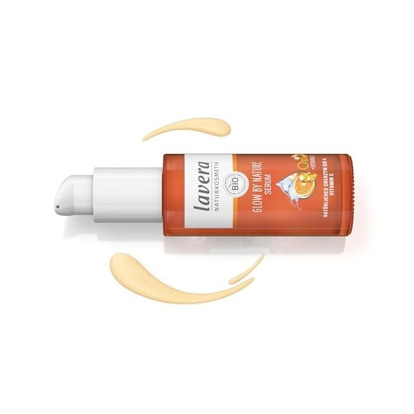 lavera GLOW BY NATURE Sérum - cosmétiques naturels - végan - Q10 & Vitamine C - hydratant - Anti-rides - revitalisant - peau 