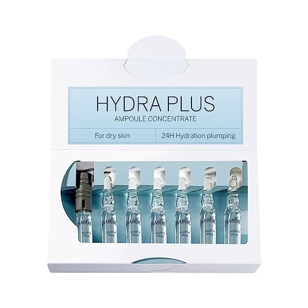 Babor Hydra Plus Ampoules de Sérum pour Le Visage, avec de L’Acide Hyaluronique pour Une Hydratation Intense, Formule Végane,