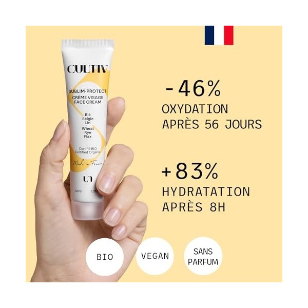 Cultiv - Crème visage repulpante 40ml - Anti-âge et Hydratante - Acide hyaluronique - Texture onctueuse - Efficacité prouvée 