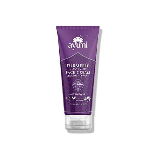 Ayumi Turmeric & Shea Butter Face Cream, Vegan and Cruelty Free, Dermatologically Tested, 1 x 100ml