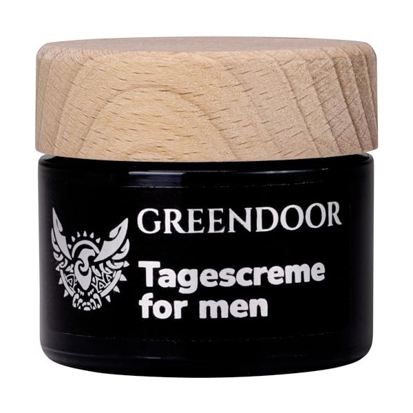 Greendoor crème hydratante de jour pour le visage d‘homme 50ml, vegan, absorbe de manière optimale, protège aux algues Bio, n