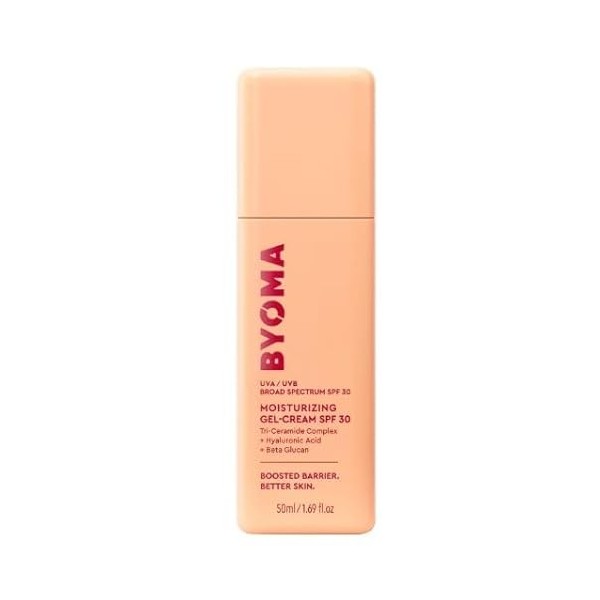 BYOMA Original | SPF 30 Gel Moisturiser - Gel hydratant visage SPF30 | 50 ml | Vegan | by Bella