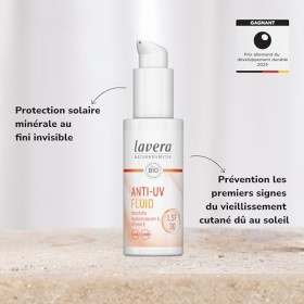 lavera Fluide solaire anti-UV SPF 30 - protège contre les rayons UV - protection minérale - contre le vieillissement cutané d