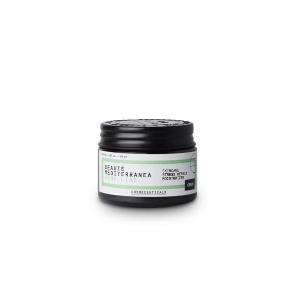 Stress Repair Moisturizer - Crème Hydratante Visage - Anti rougeurs, Anti rides, végane - 50 ml - Beauté Mediterranea