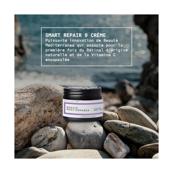 Smart Repair 8 - Crème Visage Hydratante au Rétinal Naturel et à la Vitamine C - Anti-Rides - 100% Vegan - 50 ml - Beauté Med