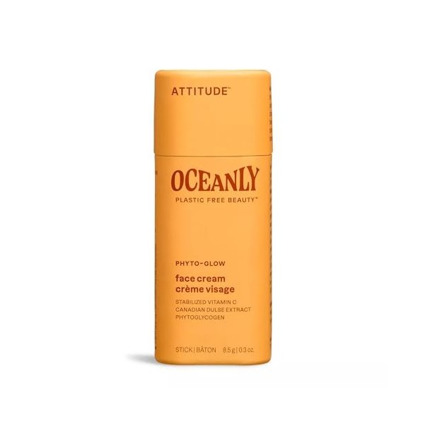 ATTITUDE Oceanly Crème Visage Solide, EWG verified, Sans Plastique, Ingrédients à base de Plantes et de Minéraux, Végane, PHY