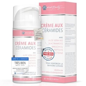 Crème aux céramides 100ml avec 3 céramides essentiels – plus Aloe Vera, Bakuchiol et huile de pépins de grenade bio – Soin vi