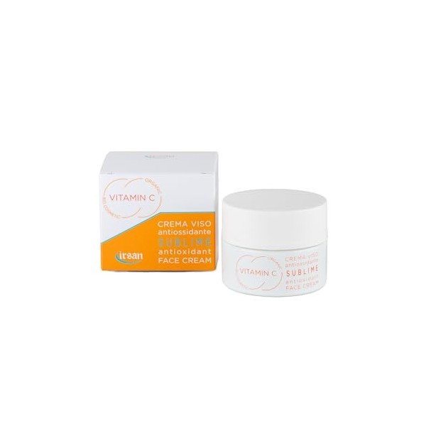 Crème Visage Antioxydante Éclaircissante Vitamine C Bio et Vegan avec Vitamine C, Acide Hyaluronique, Beurre de Karité, Camom