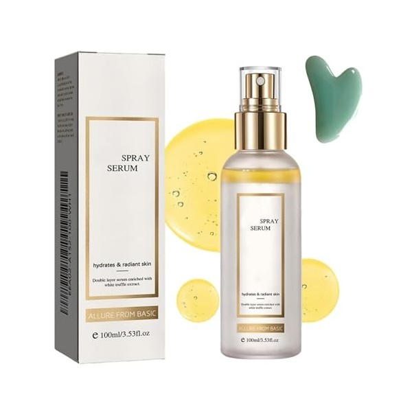 Spray Anti-Âge Antioxydant Eau-Huile à la Truffe Blanche, Sérum Spray à la Truffe Blanche, Soin de la Peau Vegan, Brume Hydra