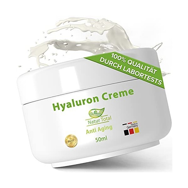 Hyaluronique Crème anti-rides - Crème hydratante avec hyaluronique hautement dosée - Crème anti-âge - Vegan