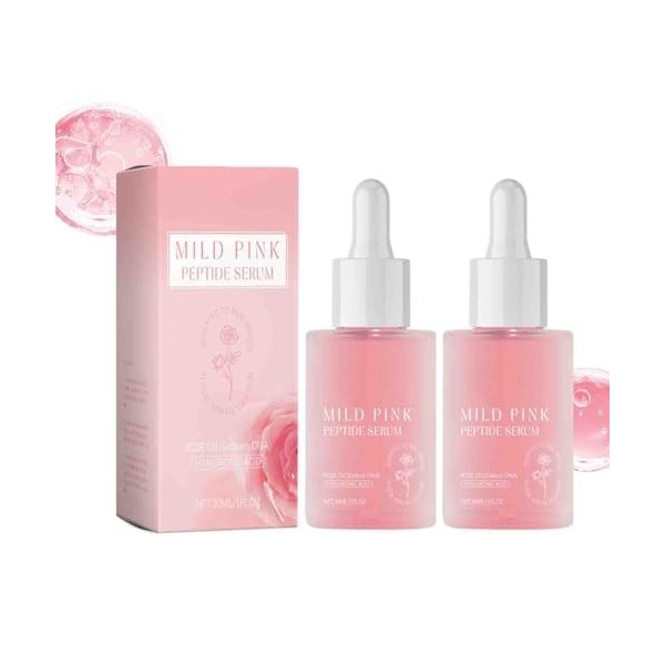 Rose Pink Peptide Serum, Mild Pink glow serum, Peptide, Niacinadmie, Hydrating & Moisturizing & Firming, Uneven Skin Tone, Po