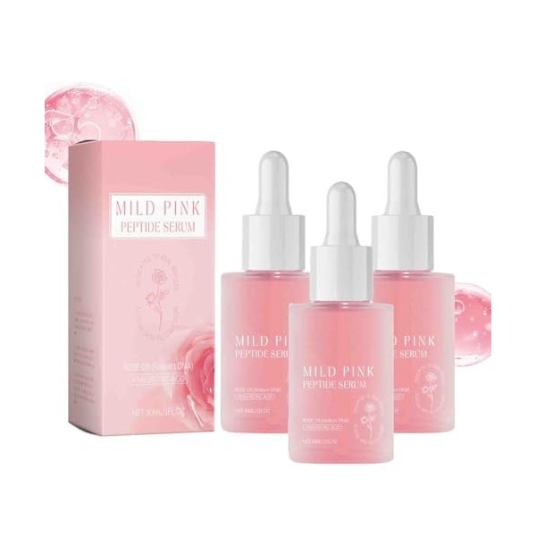 Rose Pink Peptide Serum, Mild Pink glow serum, Peptide, Niacinadmie, Hydrating & Moisturizing & Firming, Uneven Skin Tone, Po