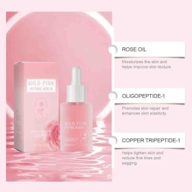 Rose Pink Peptide Serum, Mild Pink glow serum, Peptide, Niacinadmie, Hydrating & Moisturizing & Firming, Uneven Skin Tone, Po