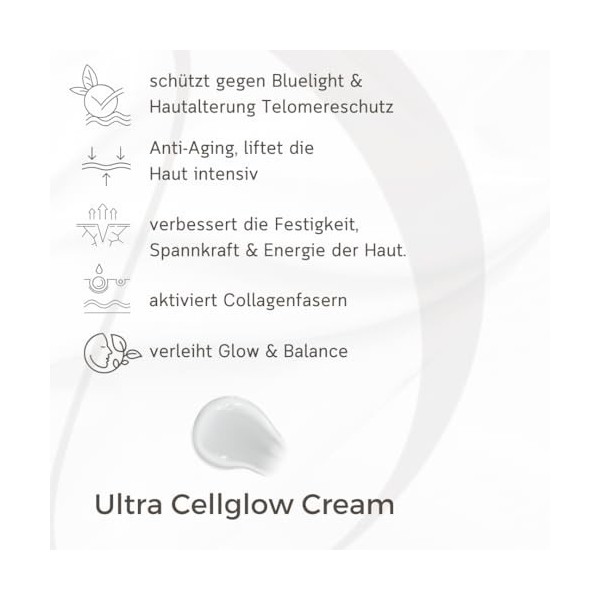 MAGE Ultra Cellglow Crème de soin anti-âge et lifting pour le visage hydratante avec Bio BTX anti-rides, végane, fabriquée en