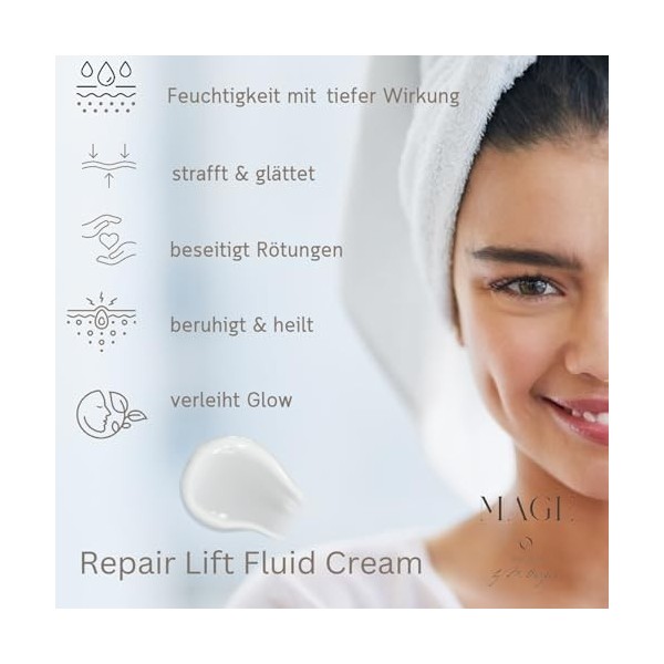 MAGE Repair Lift Fluid Cream, Lifting & Anti Stress Crème de soin pour le visage pour raffermir la peau, crème hydratante pou