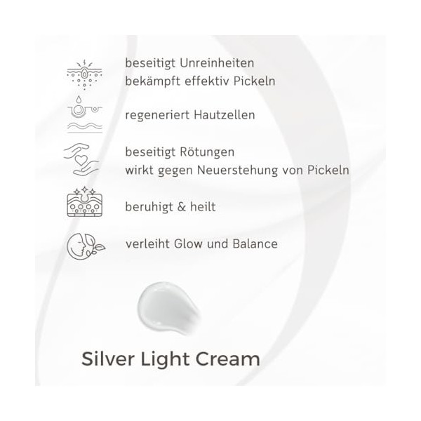 MAGE Silver Light Cream, Crème anti-boutons 24 h pour réduire intensément les imperfections de la peau, crème pour le visage 