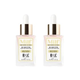 Mulac Cosmetics Lot de 2 pièces MILF MAGIC POTION Sérum Visage Illuminant Hydratant avec 5% Extrait Fleurs de Sakura 30 ml Ve